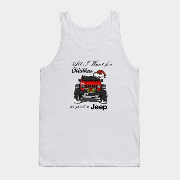 Christmas Jeep Red Tank Top by 4x4 Sketch